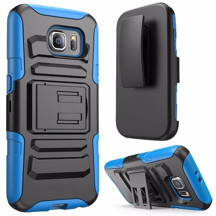 iBank ® Samsung Galaxy S6 Edge Shockproof Case with Belt Clip & Kickstand