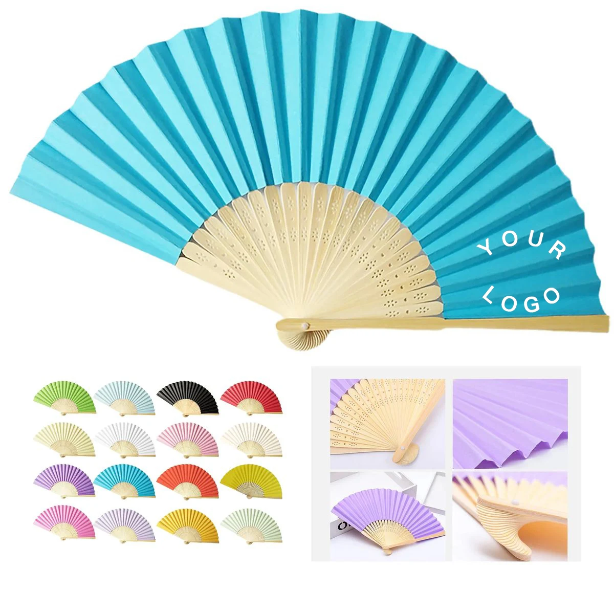Elegant Paper and Bamboo Fan for Weddings 1