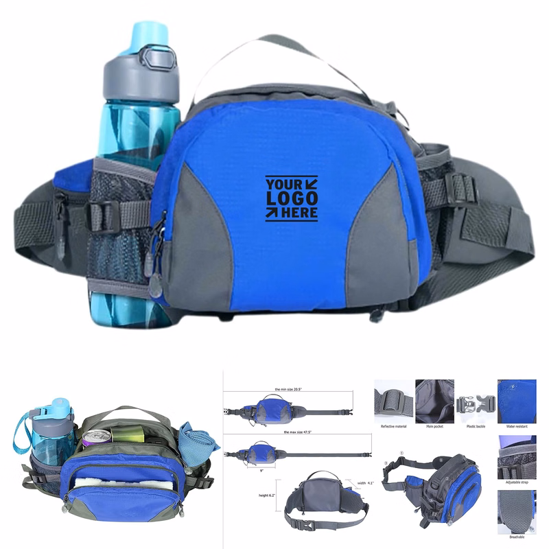 Men Women Waterproof Bottle Holder Hiking Fanny Running Belt Lumbar Pack Waist Bag