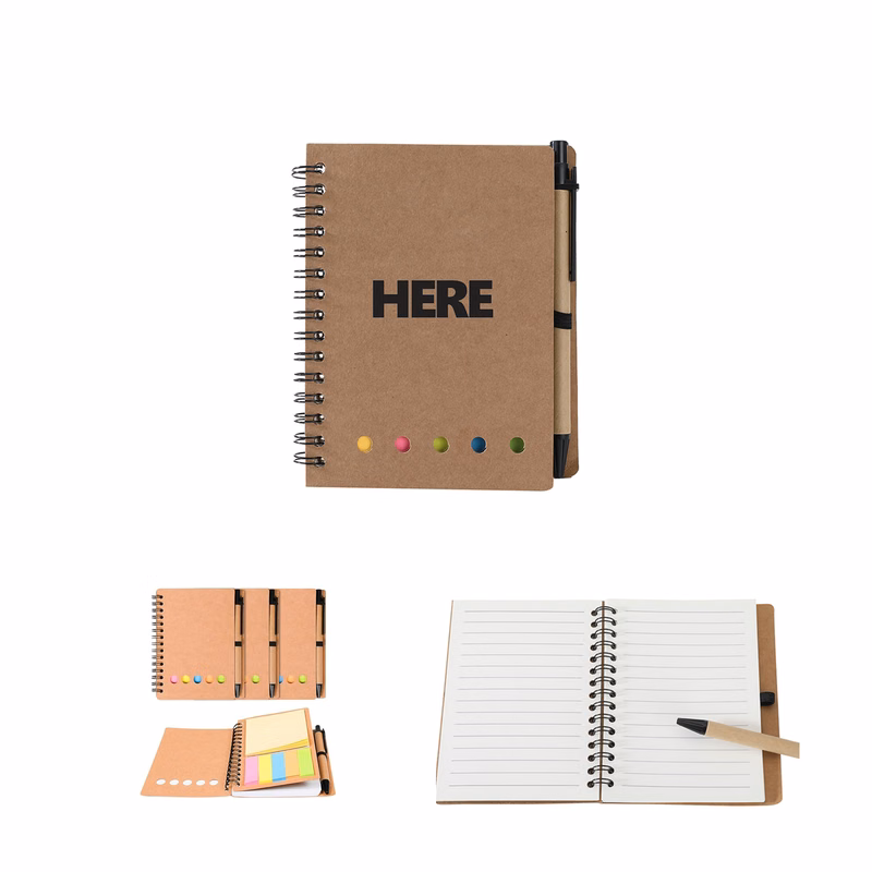 Soft Cover Kraft Note Pad With Pen