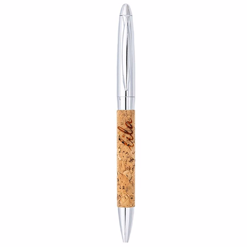 Twist Action Cork Barrel Ballpoint Pen