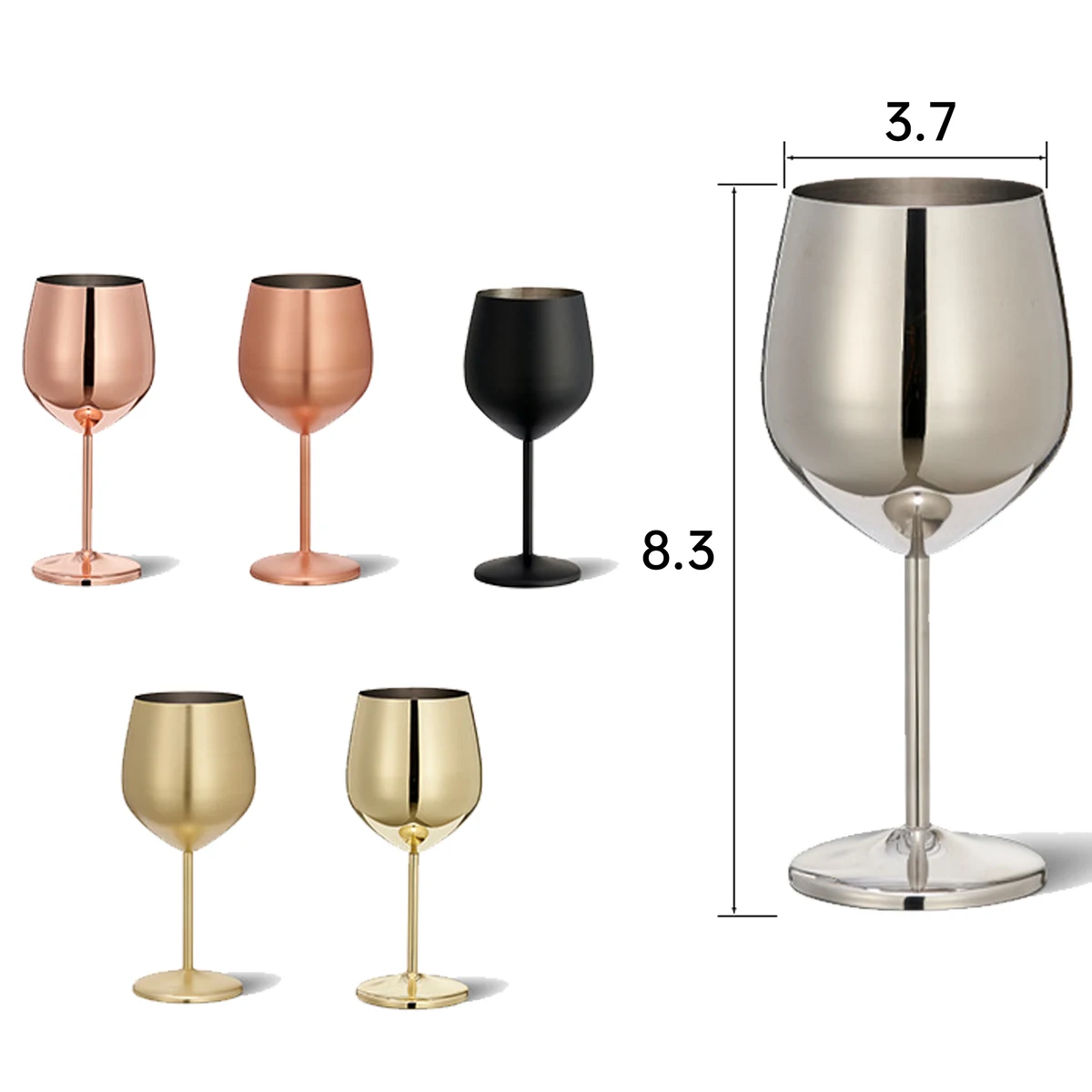 17Oz Stem Stainless Steel Wine Glass 1