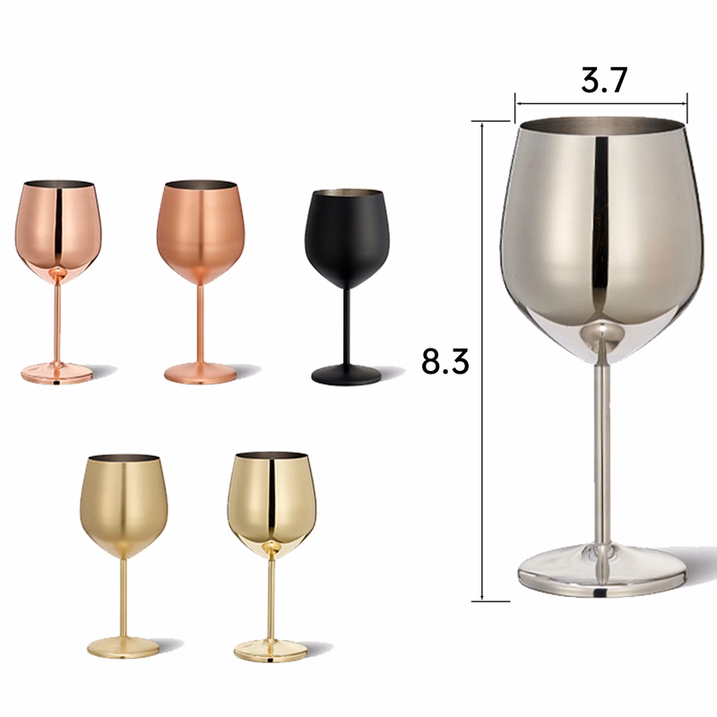 17Oz Stem Stainless Steel Wine Glass