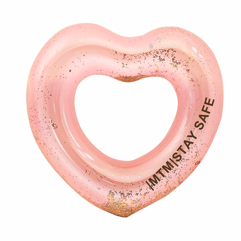 Heart Shaped Glitter Sequin Inflatable Pool Float