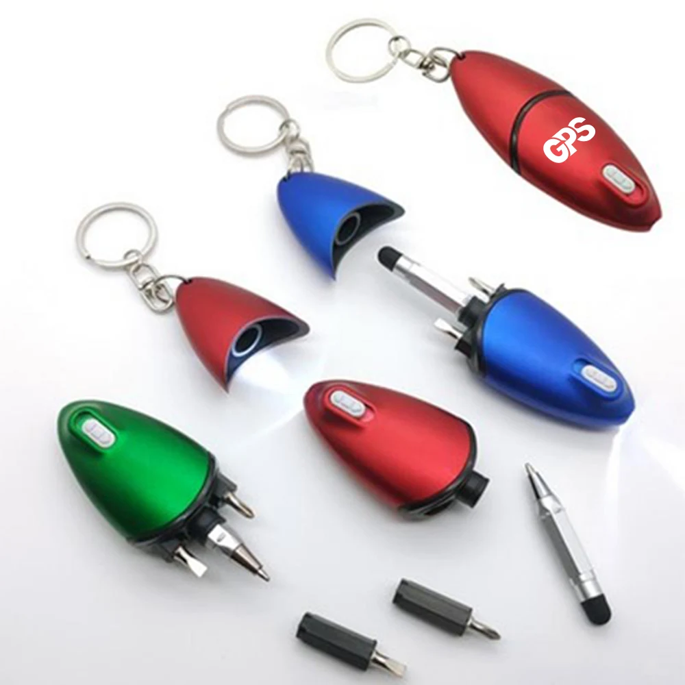 Multi-Function Ballpoint Pen With Led Light Screwdriver And Key Chain 1