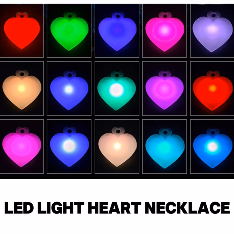Custom Glowing Heart LED Pendant Necklace