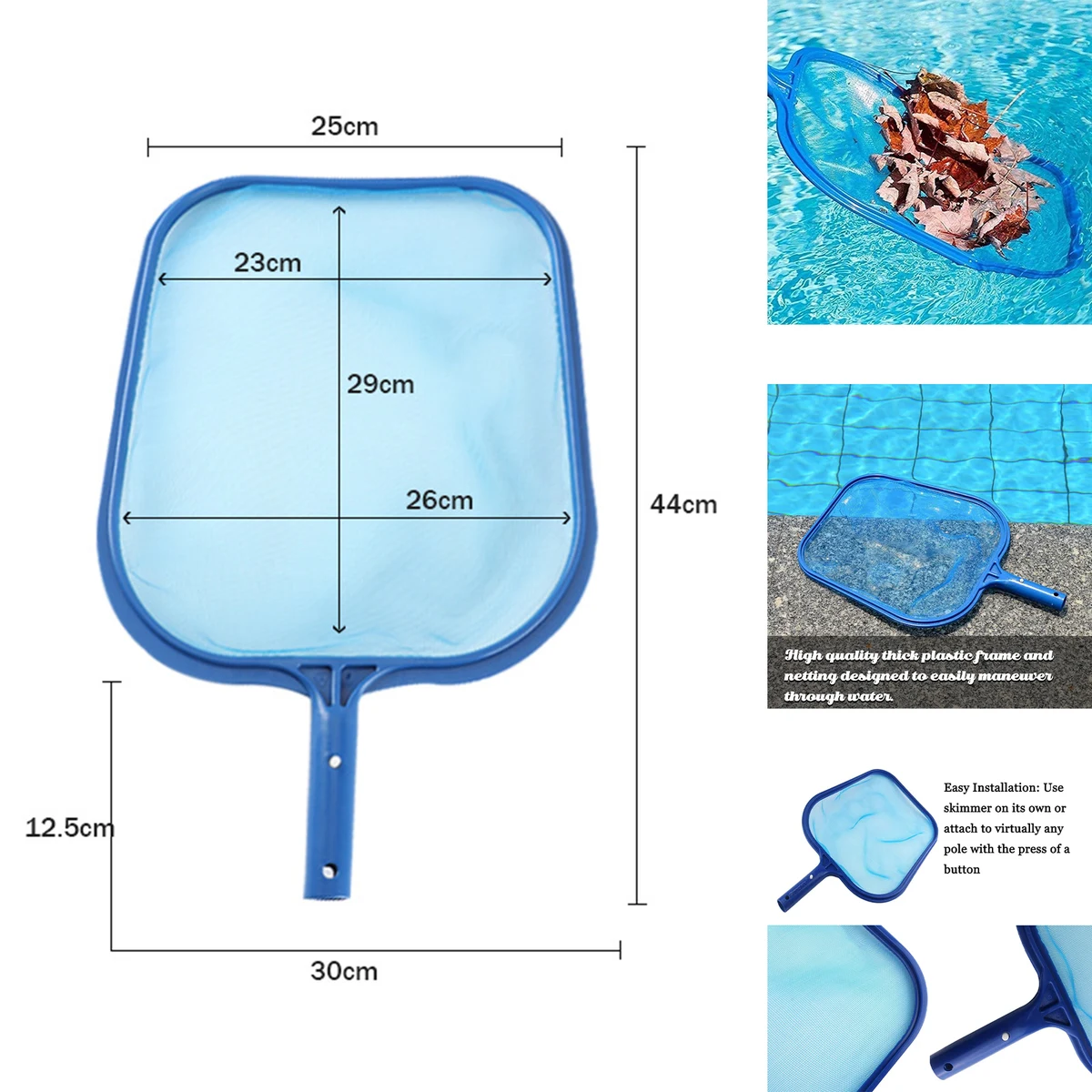 Professional Heavy Duty Pool Leaf Rake Fine Mesh Frame Net 1