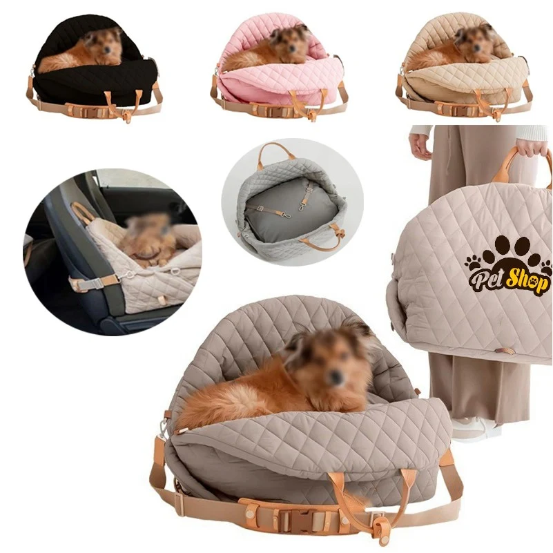 3-in-1 Travel Carrier Booster Dog Bed for Car 1