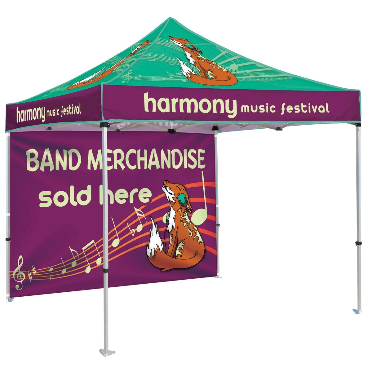 10' Heavy Duty Tent With One Full Wall 1