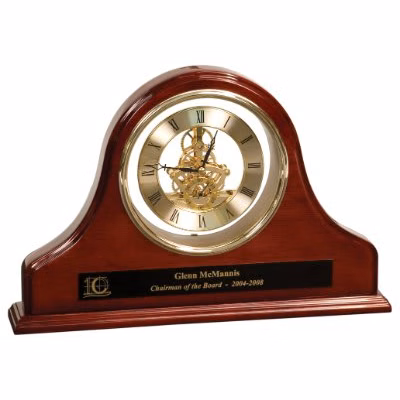 13 1/4" x 9" Rosewood Grand Piano Mantel Clock