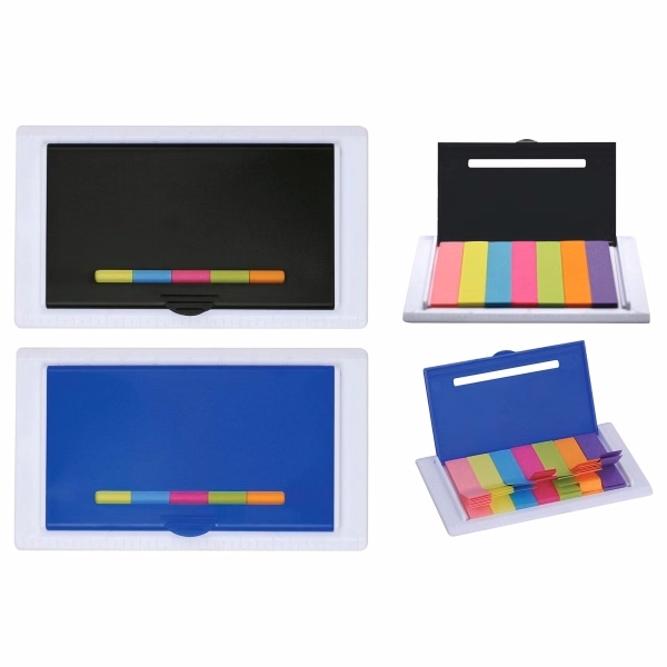 PLASTIC PAD CASE WITH RULER & ADHESIVE FLAGS