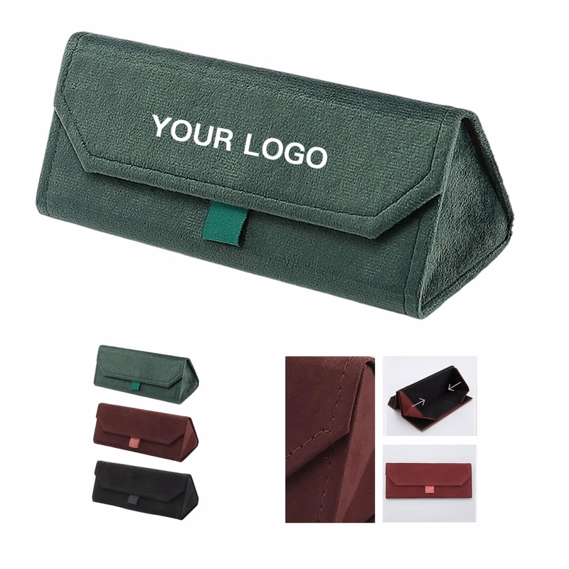 Triangle Suede Glasses Pouch