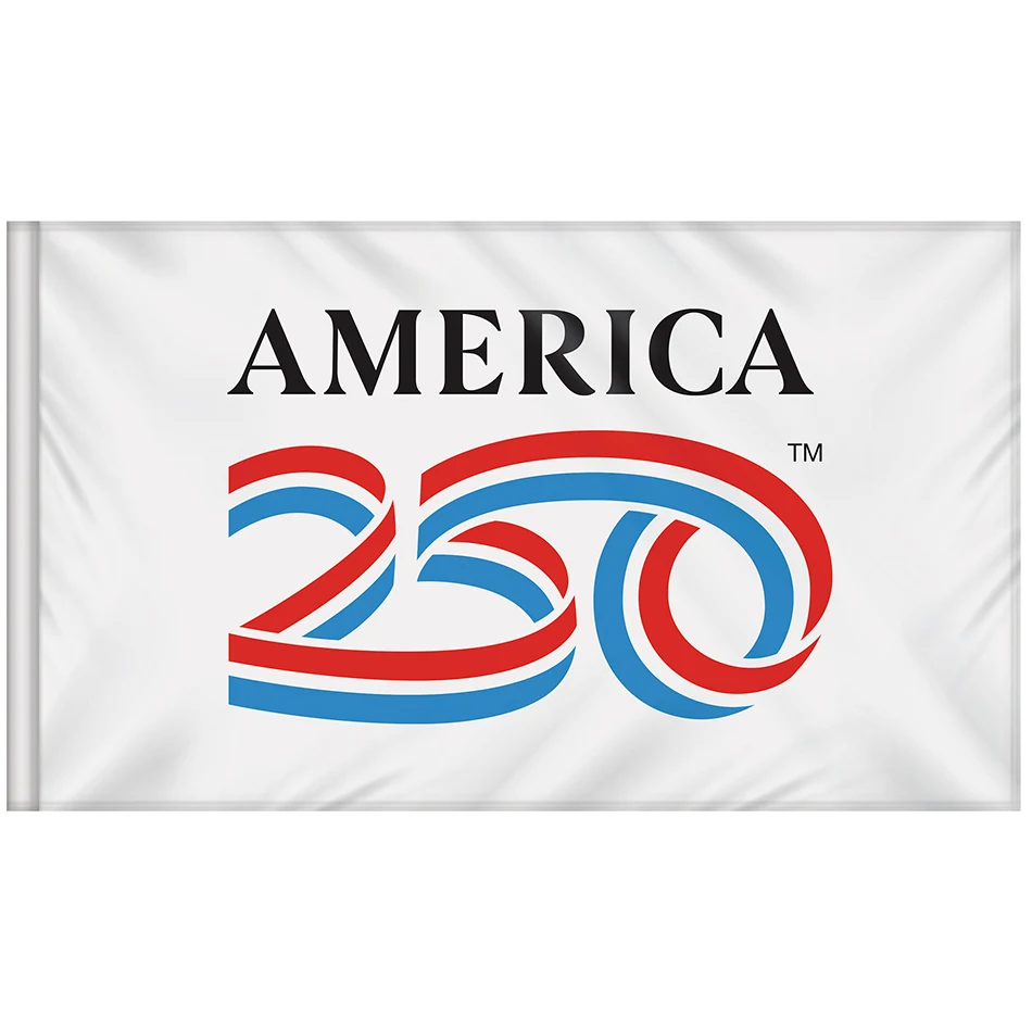 3' X 5' AMERICA 250TH WHITE INDOOR NYLON FLAG 1