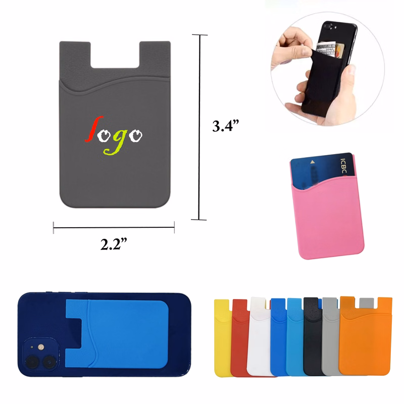 MOQ50 Silicone Adhesive Card Holder Wallet