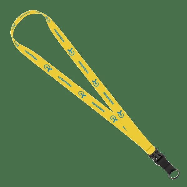 3/4" Dye-Sublimated Lanyard with Slide-Release & Metal Split-Ring 1
