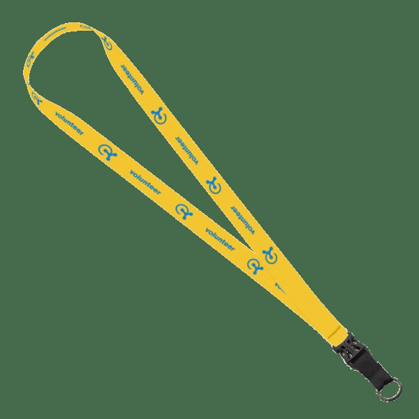 3/4" Dye-Sublimated Lanyard with Slide-Release & Metal Split-Ring