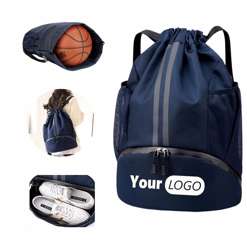 Waterproof Drawstring Backpack with Dry and Wet Separation
