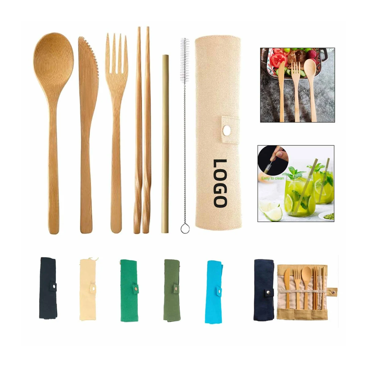 Bamboo Travel Cutlery Set 1