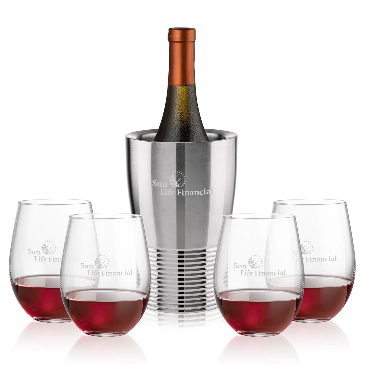 Genoa Wine Cooler & Redmond Stemless Wine Set 1
