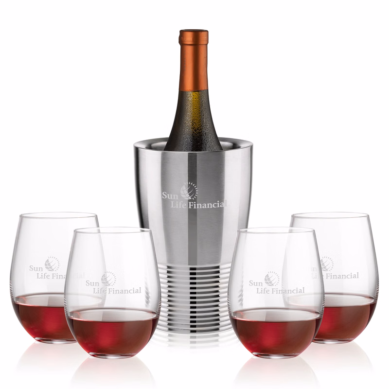 Genoa Wine Cooler & Redmond Stemless Wine Set