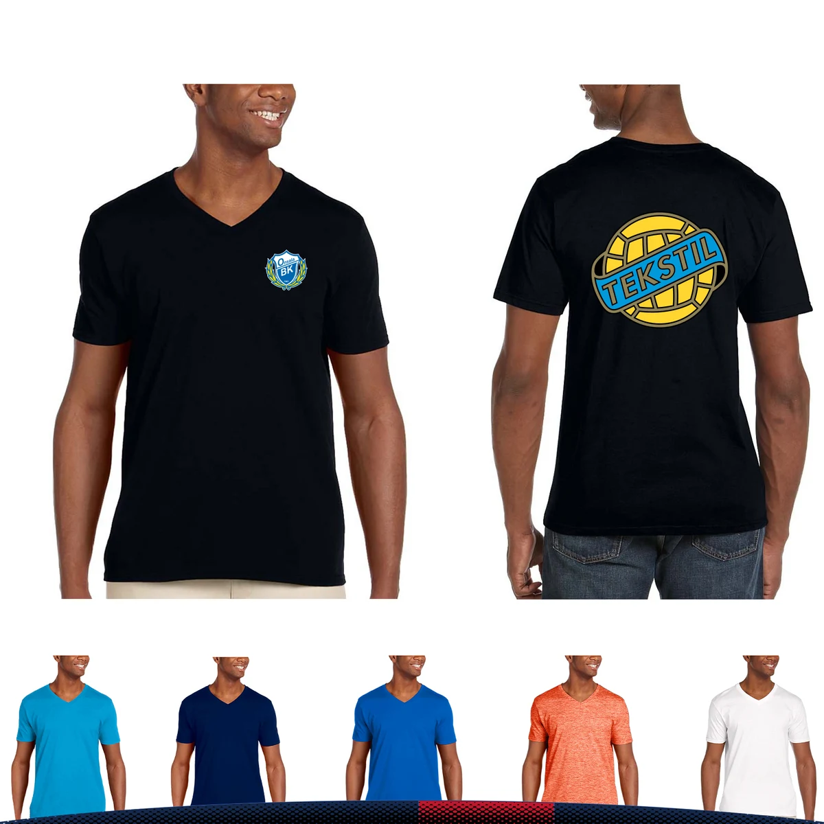 Gildan® 100% Cotton V-Neck T-shirts 1
