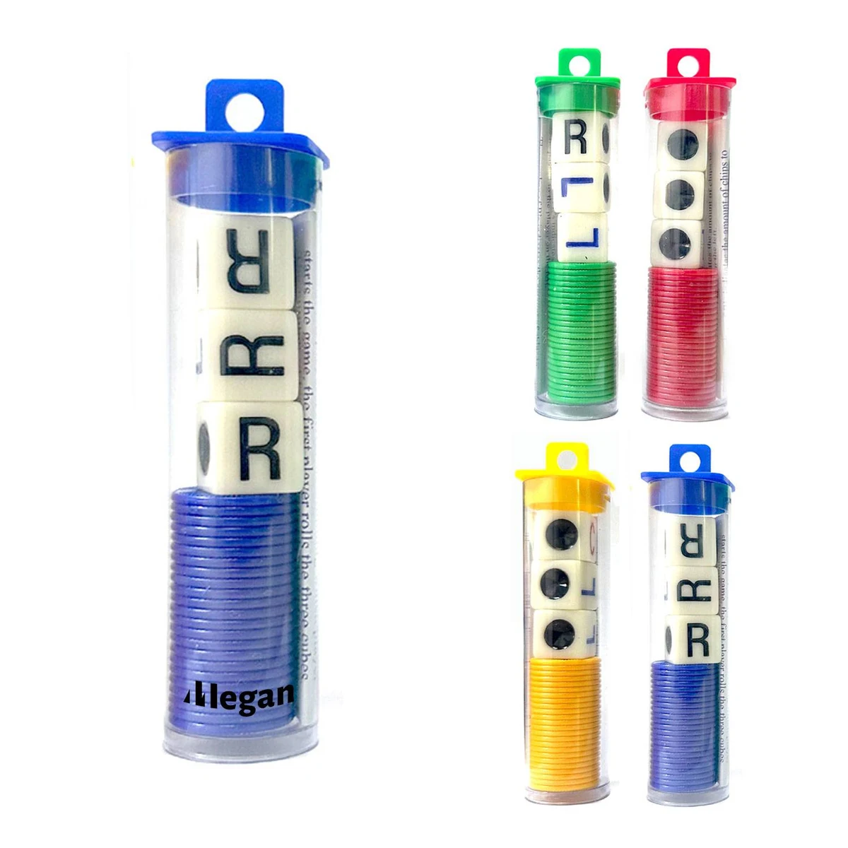 LCR with Chips Left Middle Right Fun Four-Color Game Dic 1
