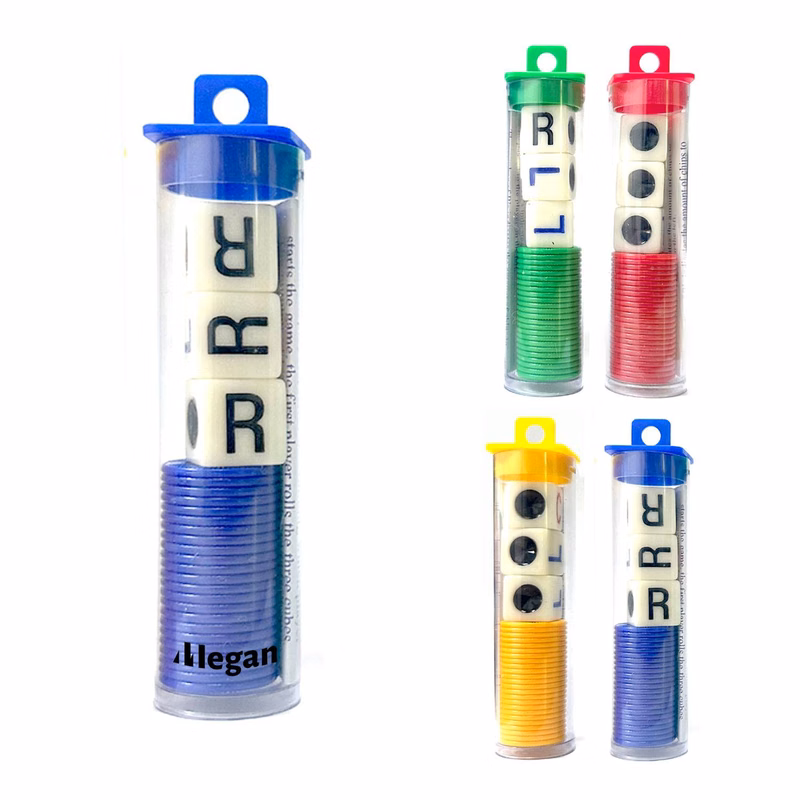 LCR with Chips Left Middle Right Fun Four-Color Game Dic