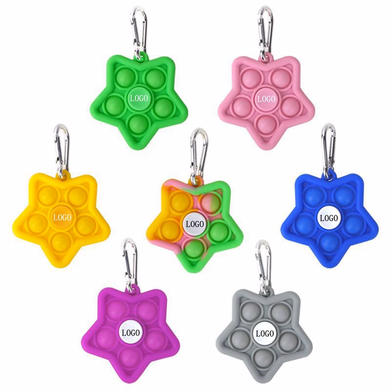 Multi Color Star Shape Push Bubble Fidget Spinner