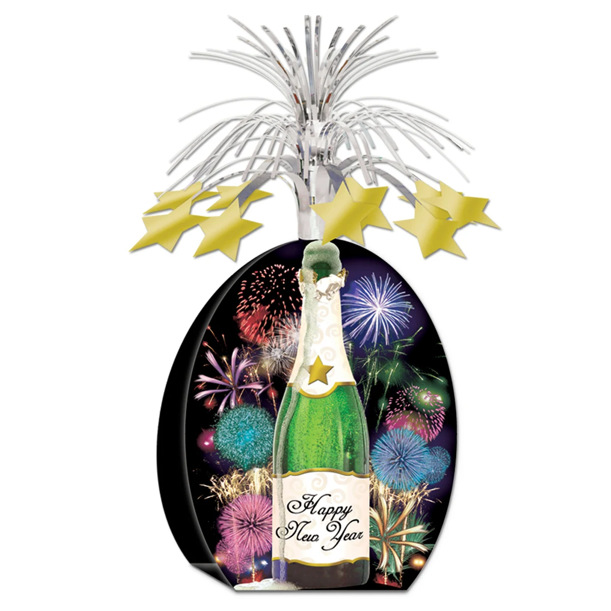 Happy New Year Champagne Bottle Centerpiece 1