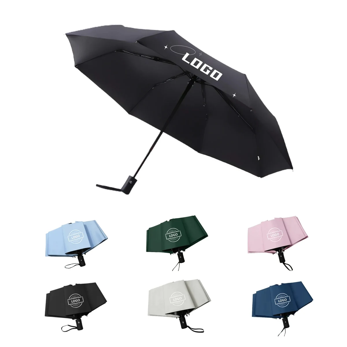 Arc Folding Umbrella Rain Parasol Advertising Travel Outdoor 1