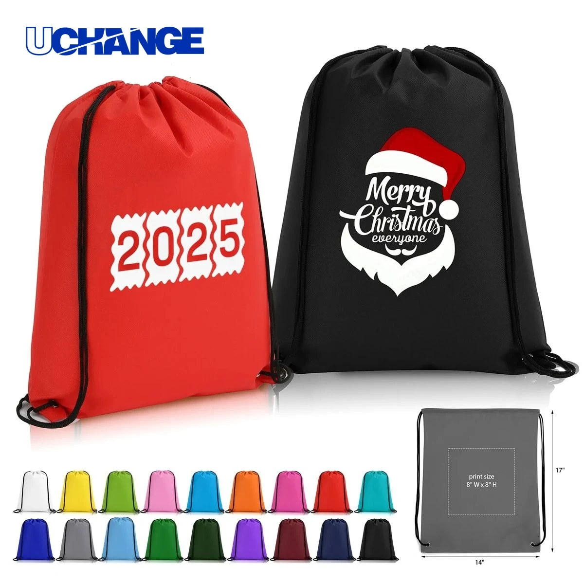 Non-Woven Drawstring Cinch Backpack Promotional Giveaway Bag 1