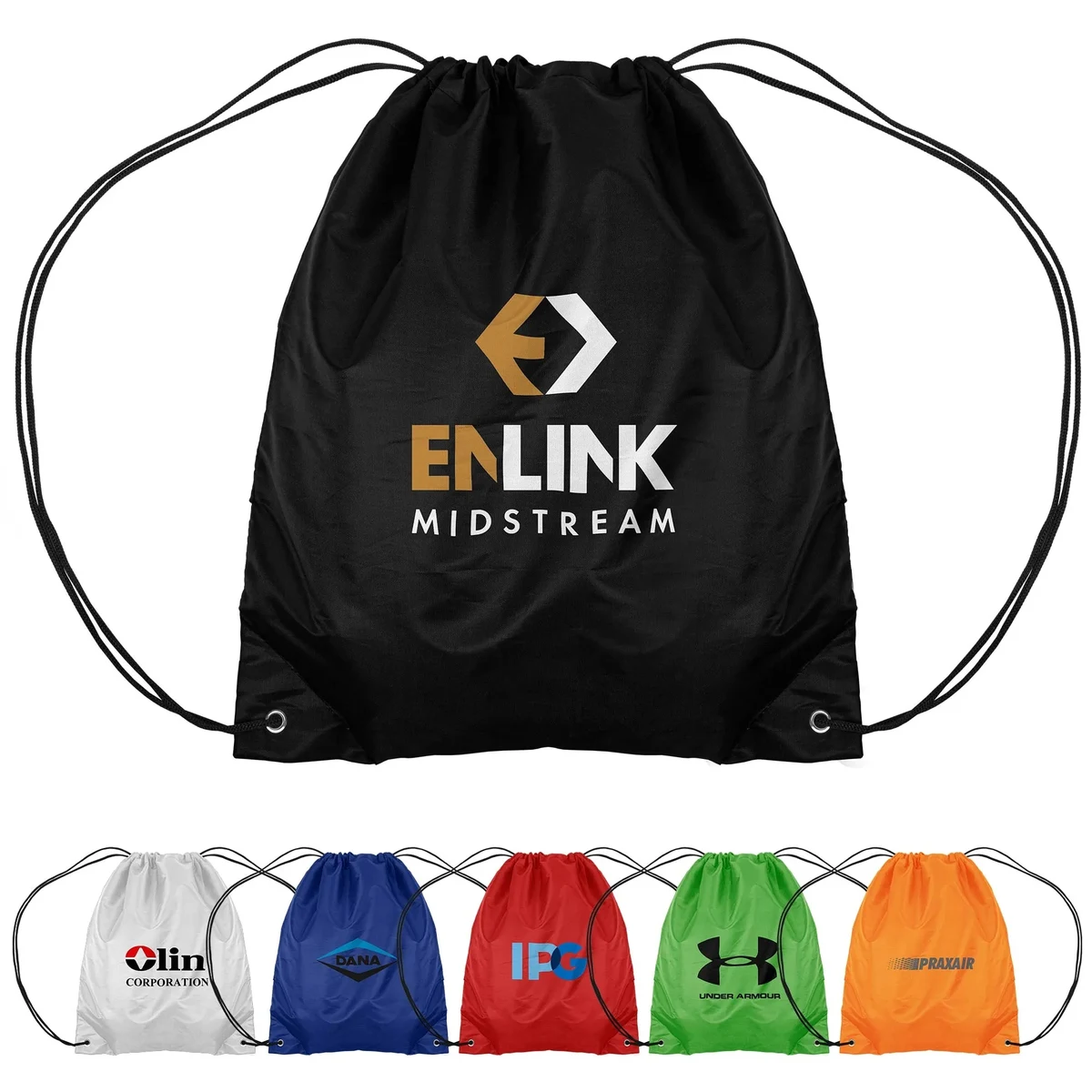 14.5x17.5 210D Polyester Drawstring Backpack 1