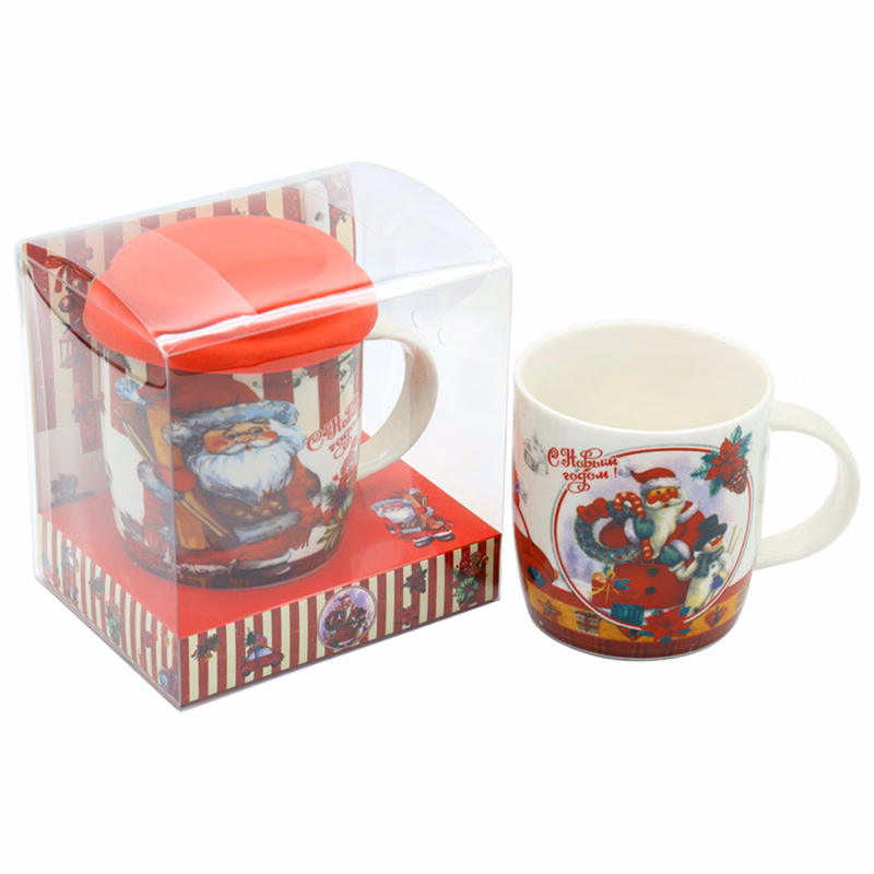 7 Oz Ceramic Christmas Cups Gift Set