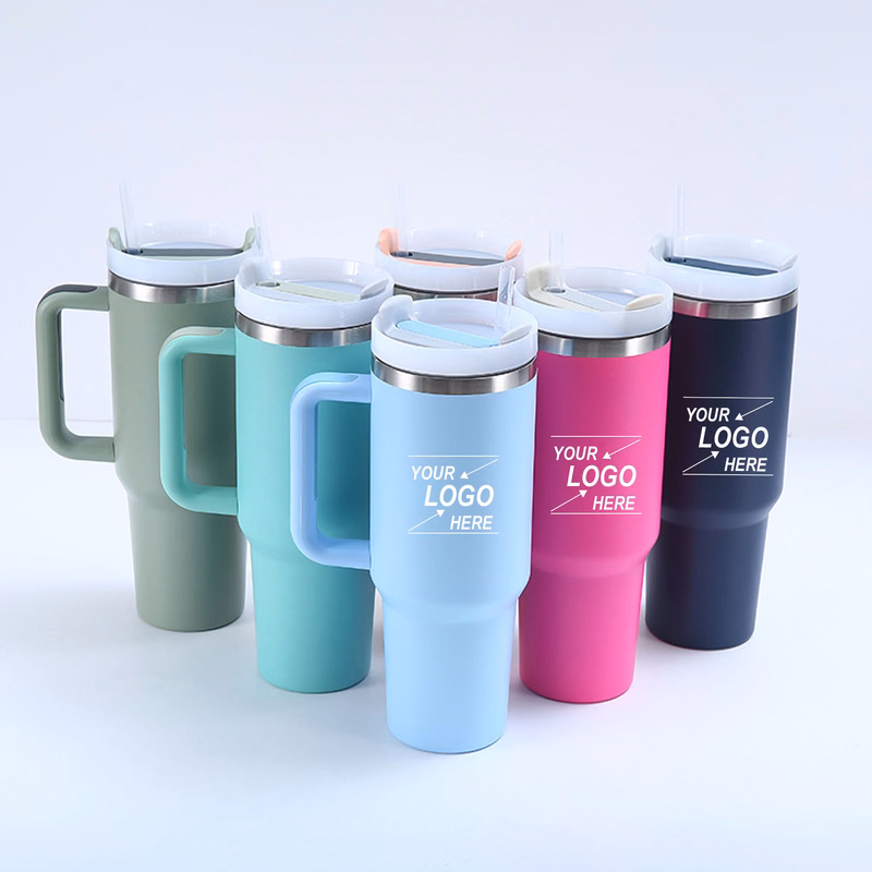 40oz Stainless Steel Travel Mugs w/ Snap Lids