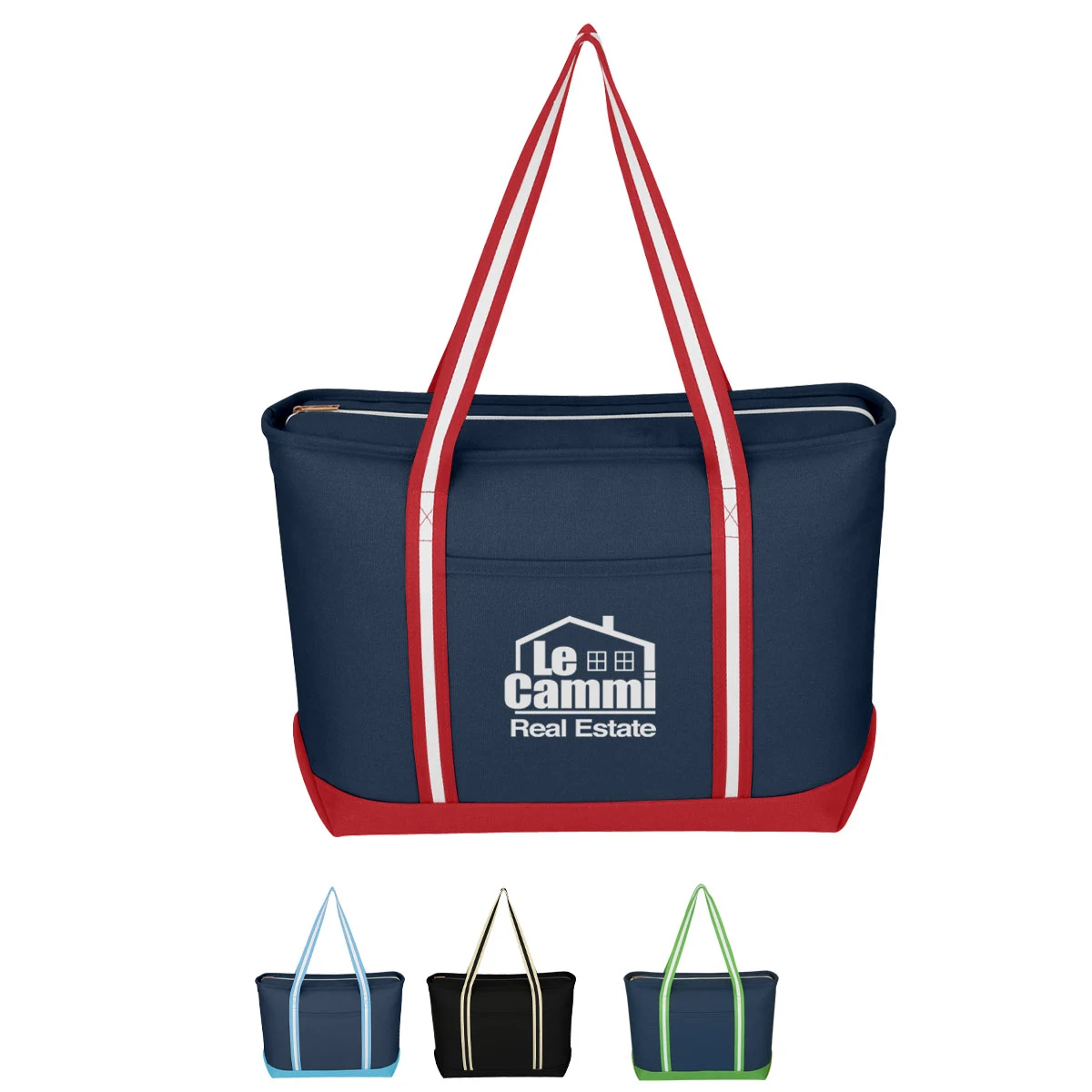 Large Cotton Canvas Admiral Tote Bag, custom tote bag with logo imprint 1
