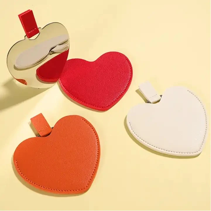 Heart Shape Stainless Steel Mini Makeup Mirror 1