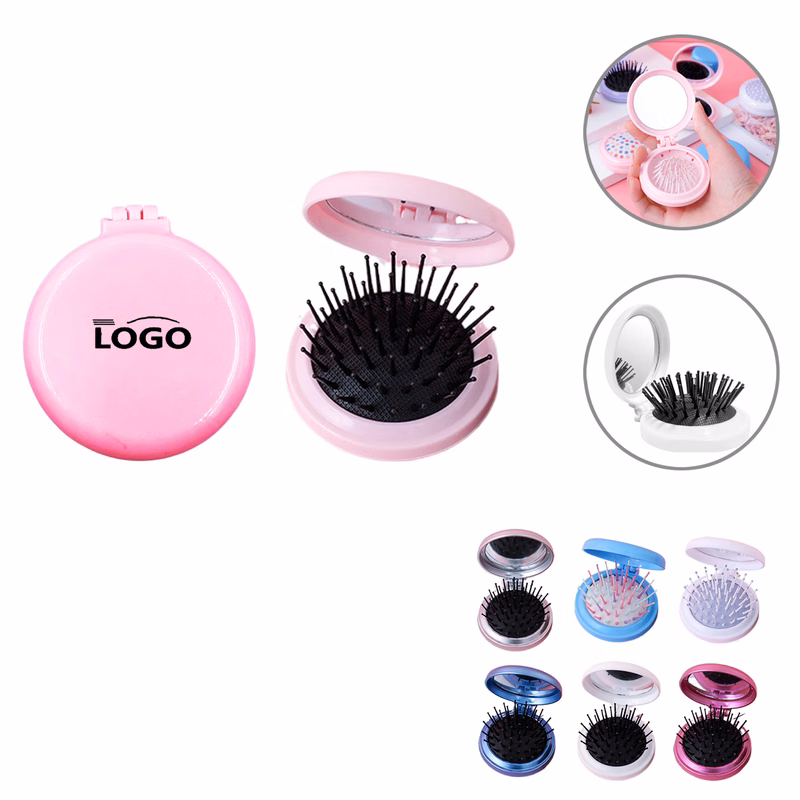 MOQ100 Compact Folding Comb With Mirror