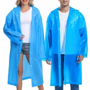 Adult Reusable EVA Raincoat With Snap Buttons