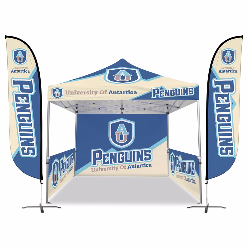 10ft x 10ft Custom Canopy Tent - W/ Walls & Flags