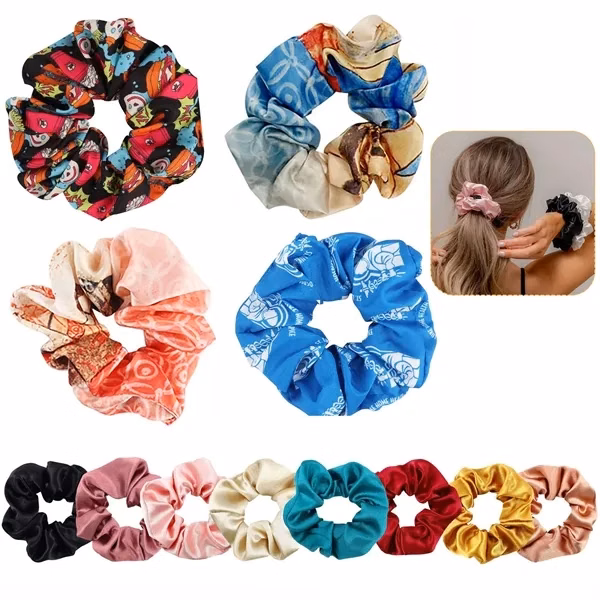 Custom Satin Scrunchy Hair Tie with Secure Hold — Gentle Hair Care Promotional Accessory
