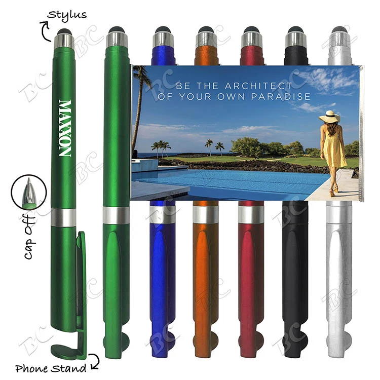 Free Shipping Banner Promotional Message Pen with Phone Stand 1