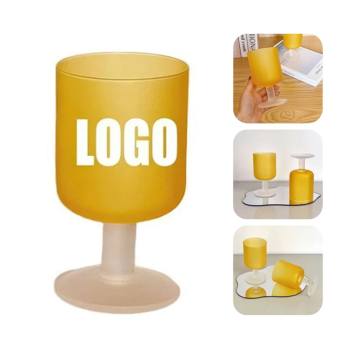 300ml 10oz Frosted Glass Goblet Wine Cocktail Cup 1