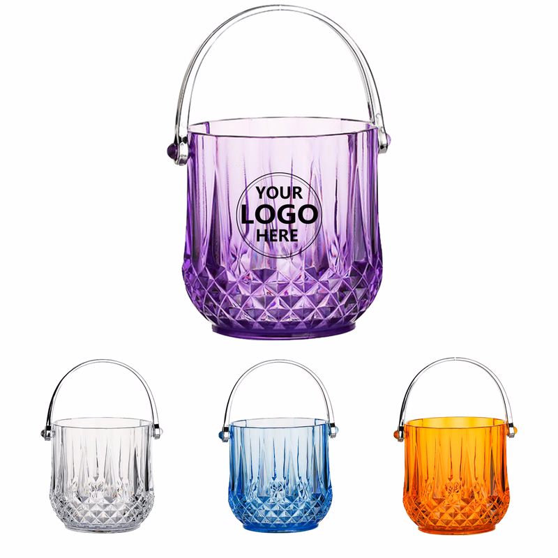 Plastic Ice Bucket with Acrylic Handle