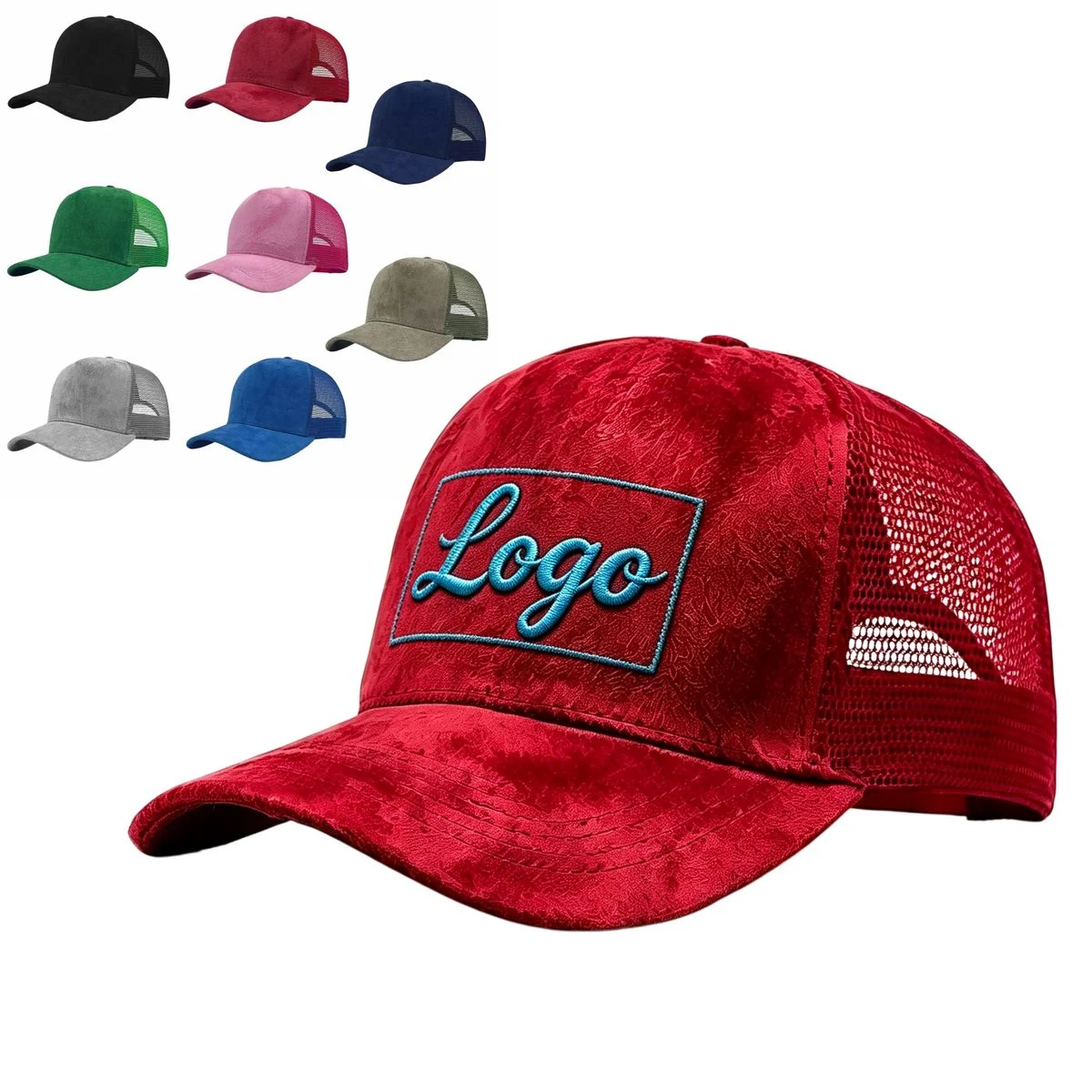 Suede Front Mesh Snapback Cap 1