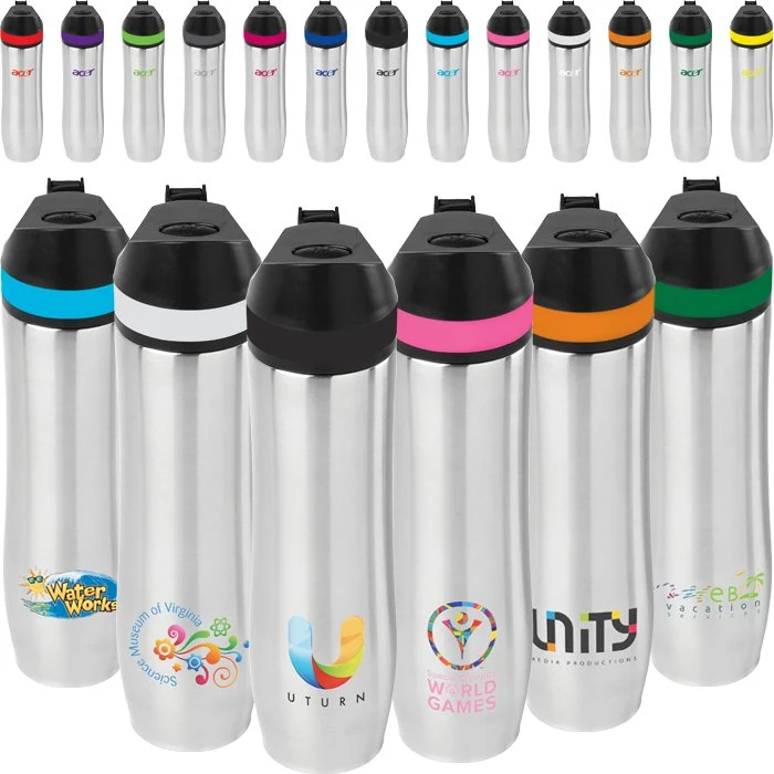 20 oz Persona® Wave Vacuum Water Bottle, custom water bottle with logo imprint 1