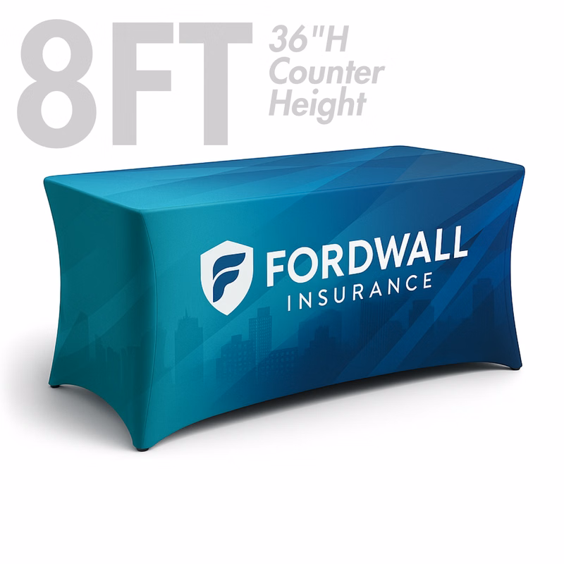 8' Spandex Stretch Table Cover, 36"H
