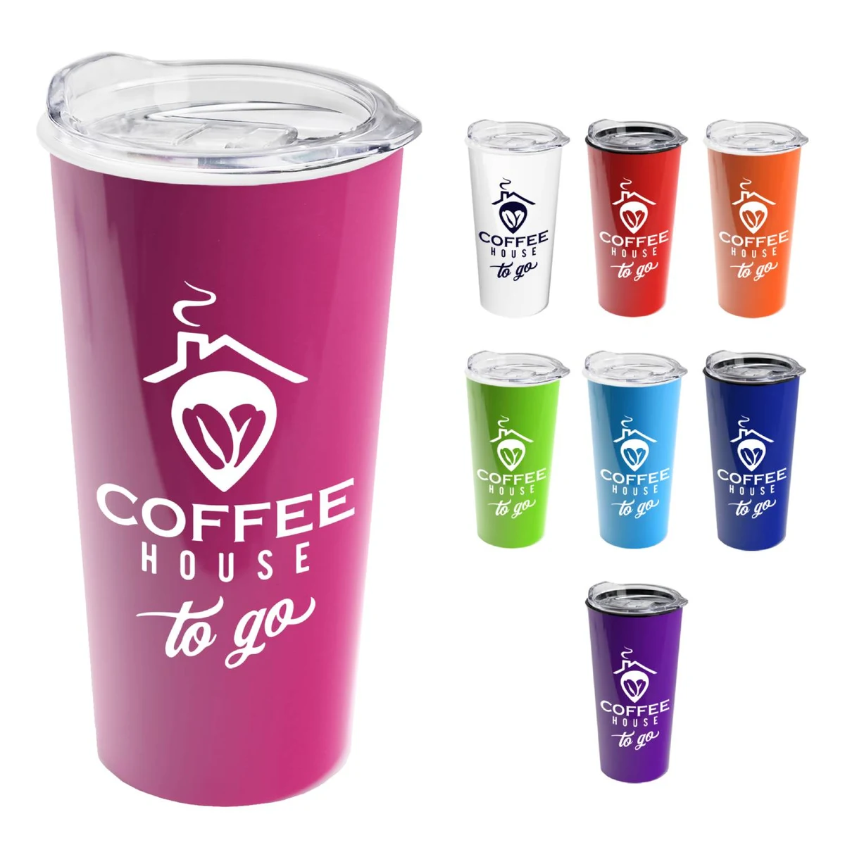 Double Wall Tumbler with Clear Lid, 18 oz. 1