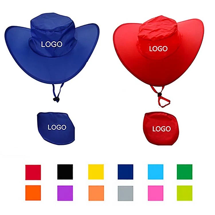 190T Polyester Foldable Cowboy Hat with Pouch 1