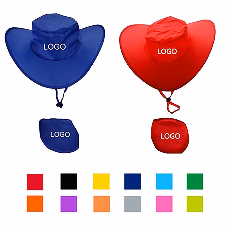 190T Polyester Foldable Cowboy Hat with Pouch