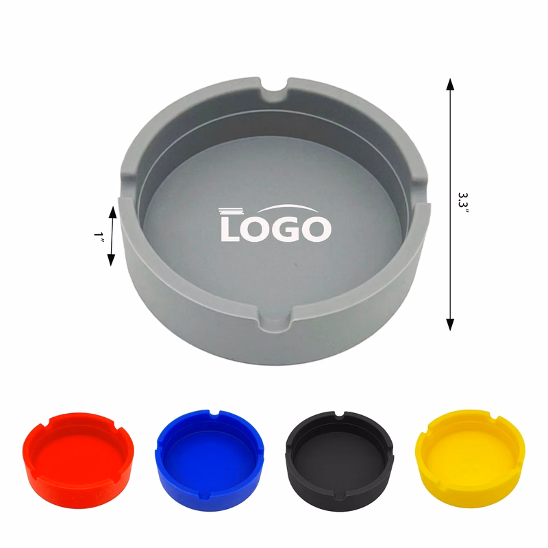 Heat-Resistant Anti-Fall Round Silicone Ashtray MOQ 100PCS